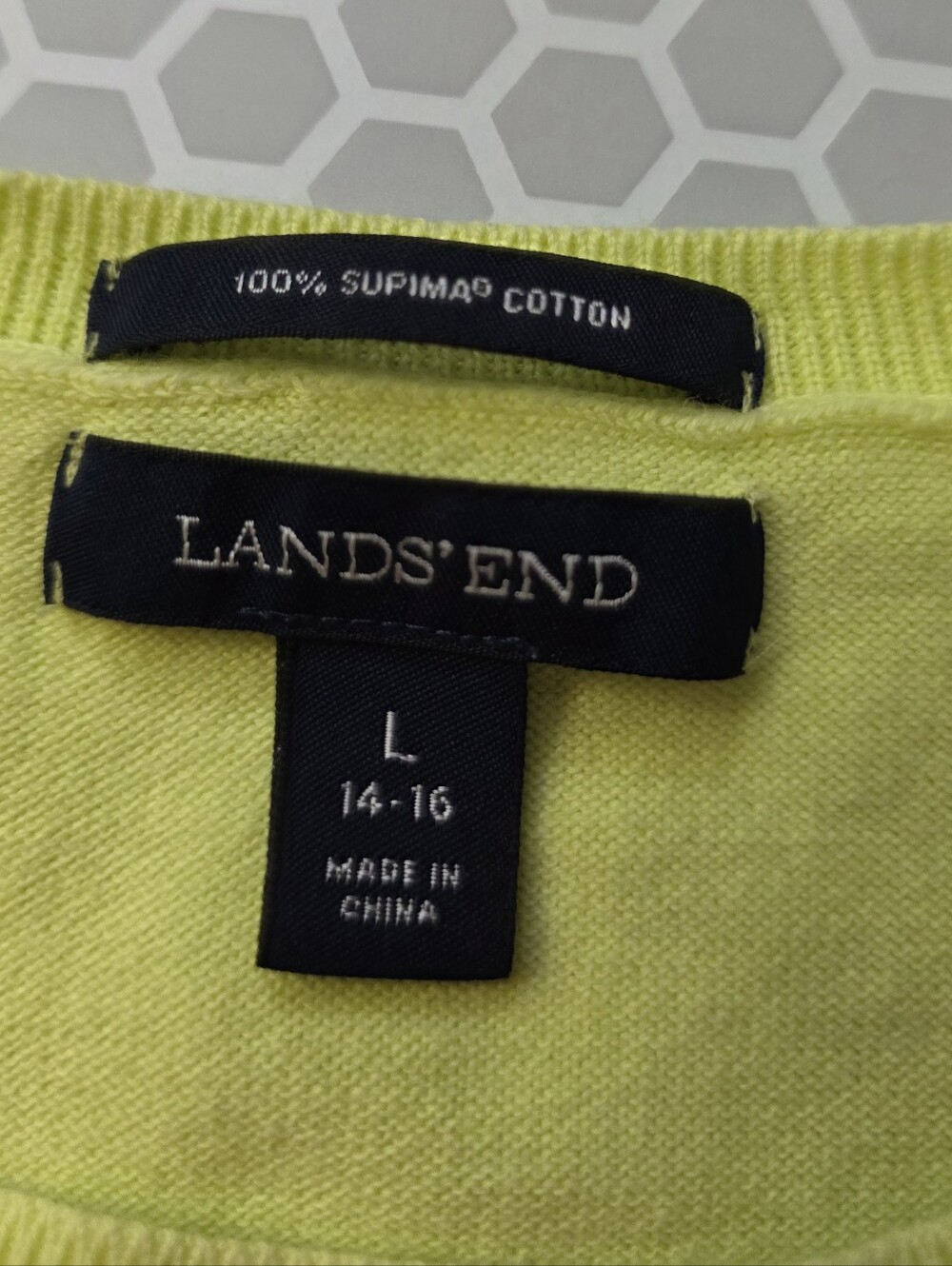 Lands' End Colorblock Pastel Supima Cotton Sweater Preppy Soft Girl Layer Large - Picture 3 of 8